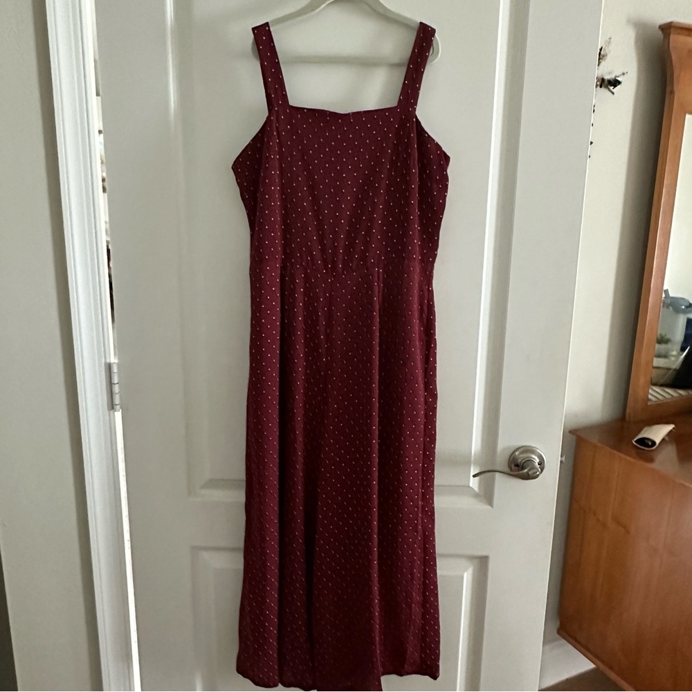 Maroon Flowy Cropped Jumpsuit - Picture 5 of 7